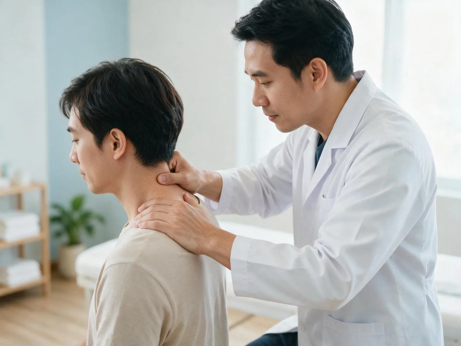 physiotherapist-neck-exam-clinic
